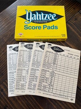 Vintage Yahtzee Score Pads - Official Game Score Sheets